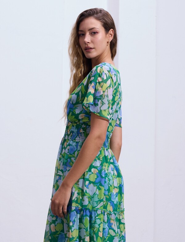 Vestido Maxi Dolman VERDE/MULTI