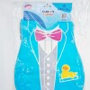Babero plástico con bolsillo Diseño celeste esmoquin