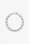 Pulsera acero eslabones redondos plateado
