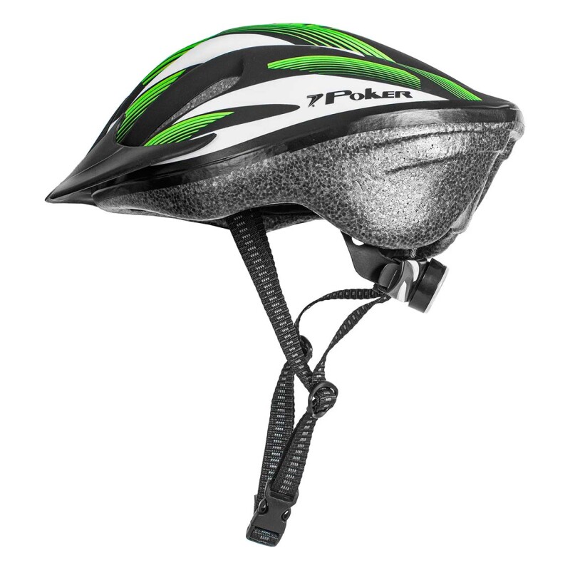 Casco Ciclista Adultopoker Windstorm C/luz Negro-verde