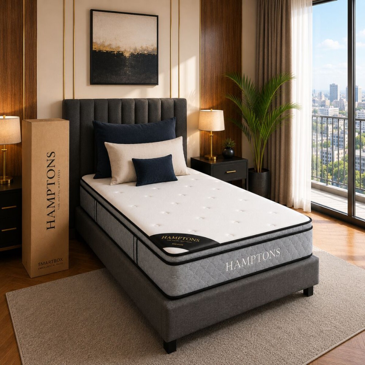 Colchon 1 Plaza HAMPTONS Ruthenium 