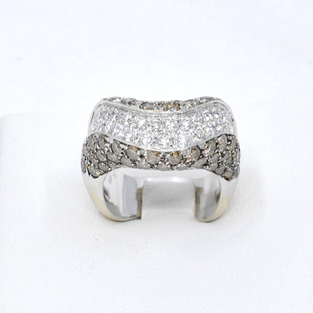 Anillo En Oro 18K Y Brillantes (Champagne Y Blancos) Anillo En Oro 18K Y Brillantes (Champagne Y Blancos)