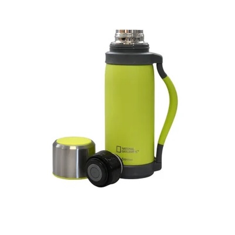 Termo National Geographic 1200?ml Verde Mate / Amarillo TERMO NAT GEO 1200ML VERDE MATE/AMARILLO