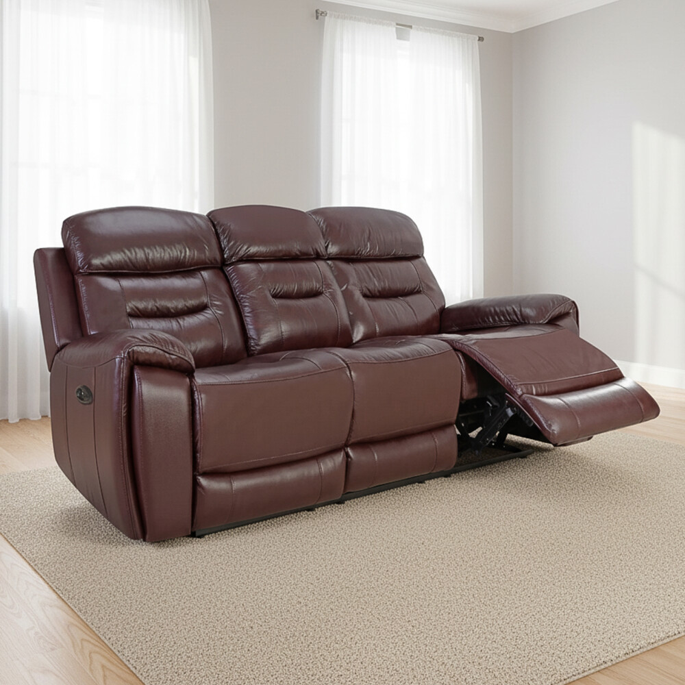 SILLÓN 3 CUERPOS CUERO MEMPHIS POWER CHOCOLATE