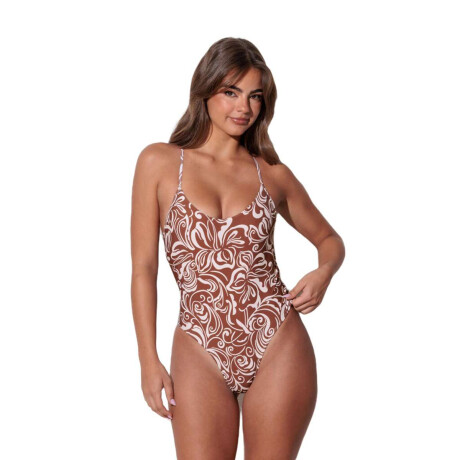 Malla Rhythm Kai Floral Cross Back Marron