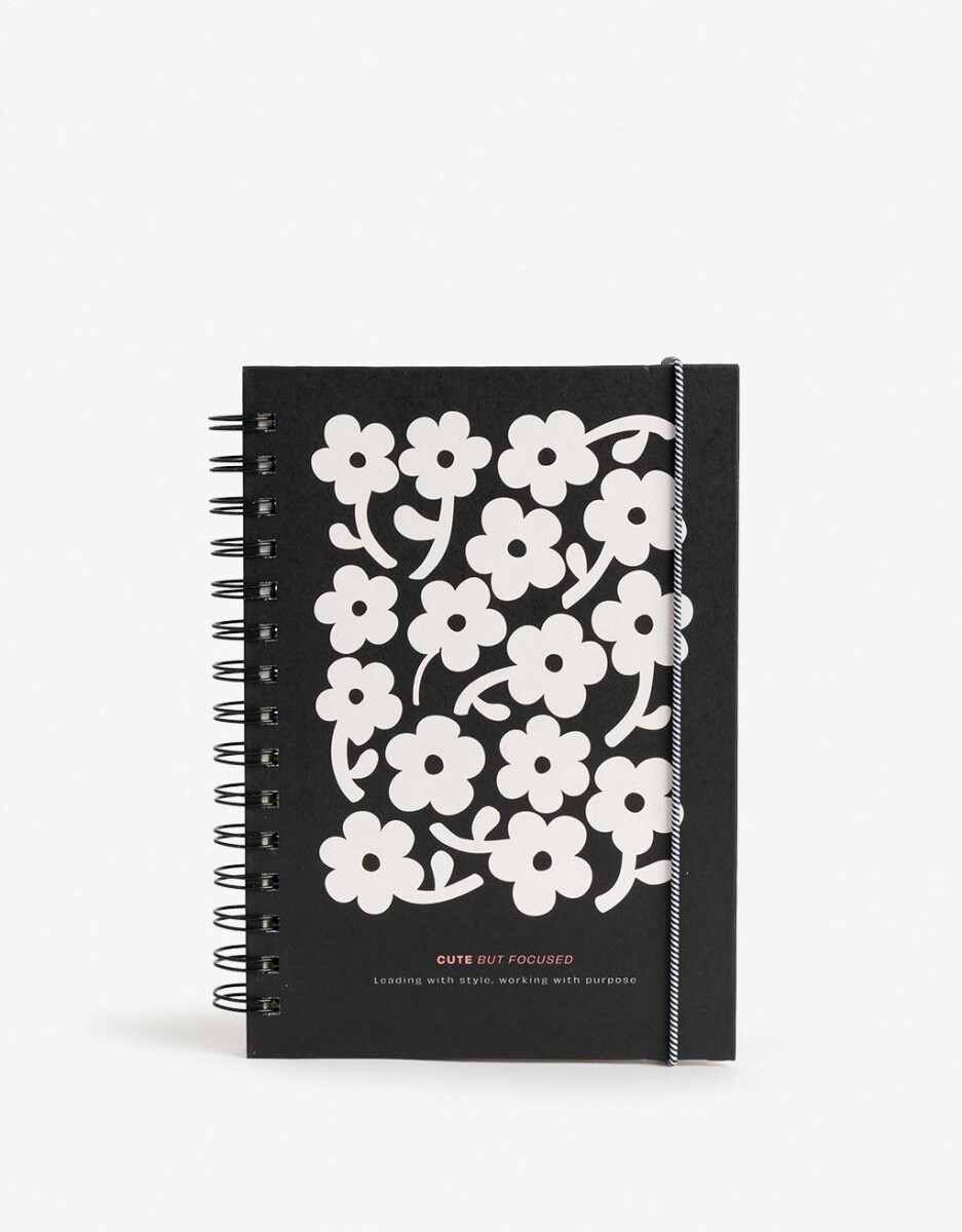 Cuaderno A5 Anillado De Tapa Dura Estampada Con Elástico Sujetador 