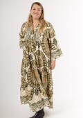 Vestido largo 100% viscosa Made in a Italy Verde