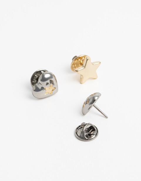 Prendedor Metal Prendedores Biplating - Combinacion Bicolor