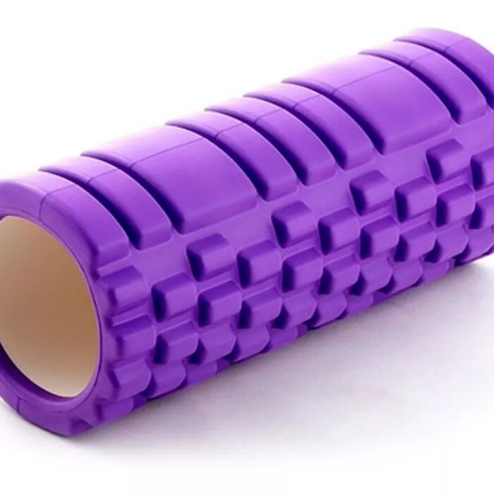 (ARG-018 Rolo Rodillo texturado Pilates Yoga 14x33cm Randers Violeta