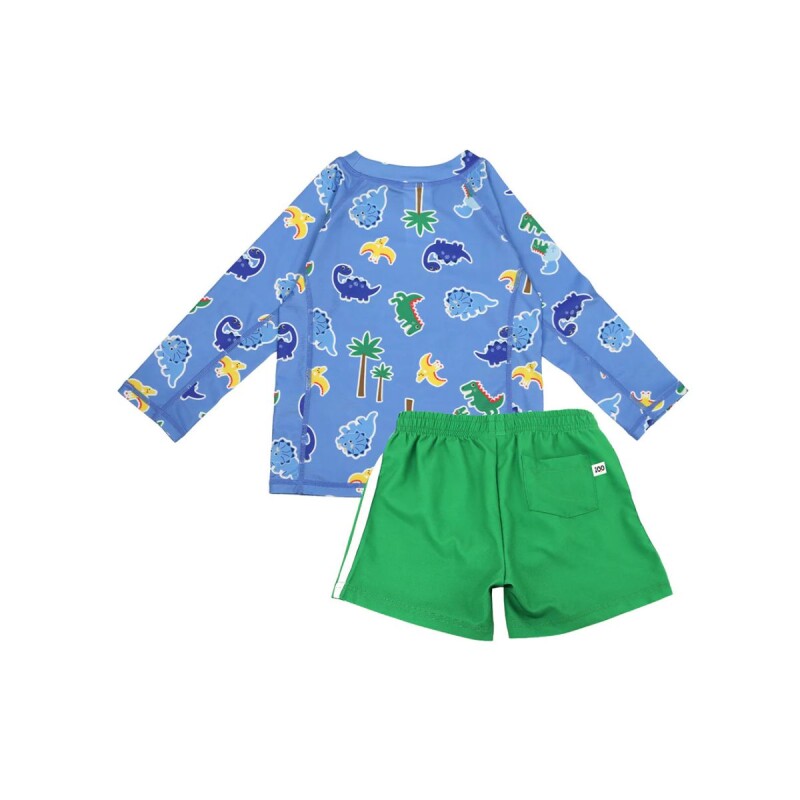 SETREMYSHO Traje De Baño Short + Remera Con Filtro Upf50+ Zoochini - Dino 3t
