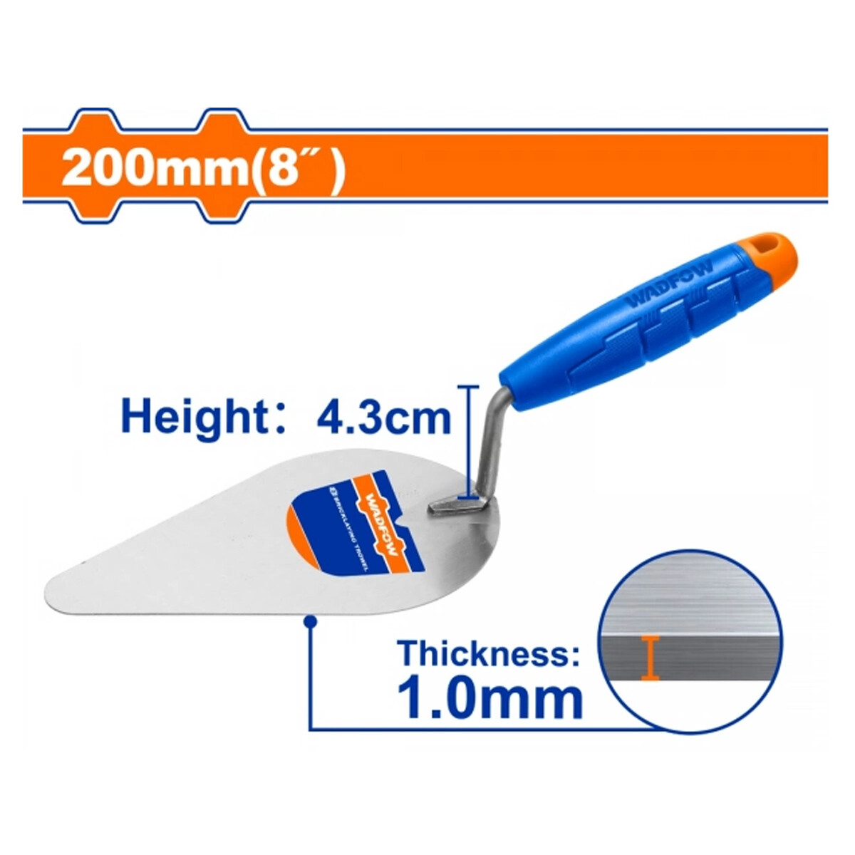 CUCHARA DE ALBAÑIL 8´´ 200MM WADFOW WBT9308 