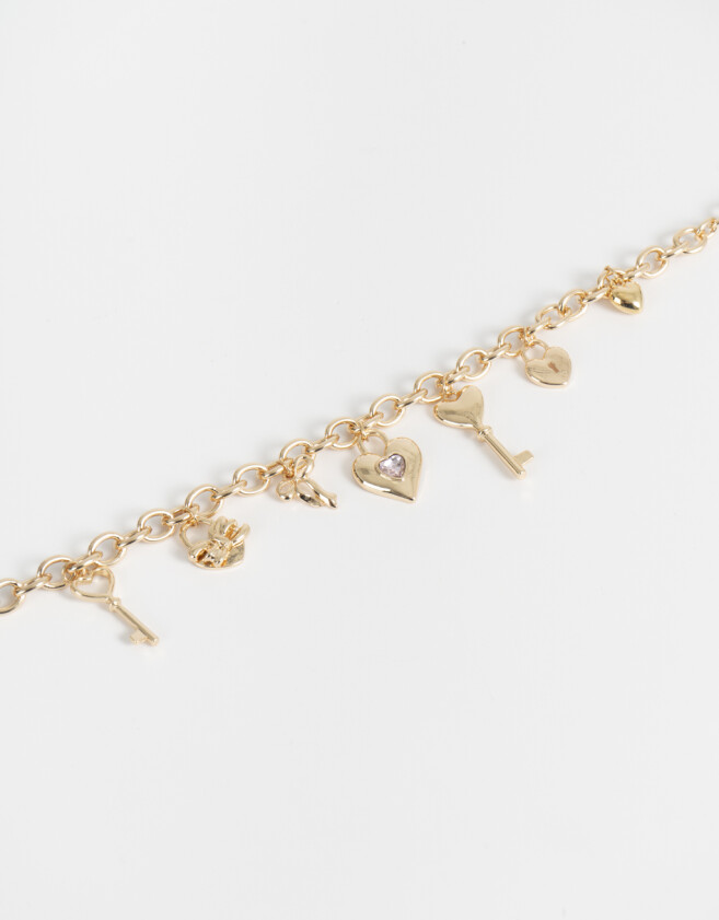 Collares Cortos Con corazón Collar Corto Multidijes Corazón - Dorado