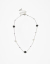 Collares Cortos Metal Collar Corto Beads Flores - Plateado Rodio