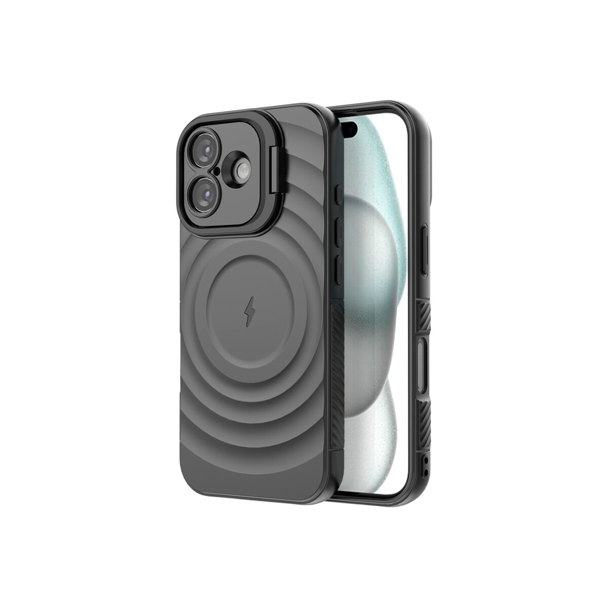 Protector para iPhone 17 MagSafe diseño ondulado negro 