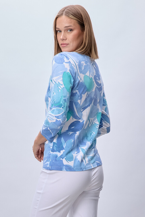 Blusa Algodon Print AZUL/MULTI