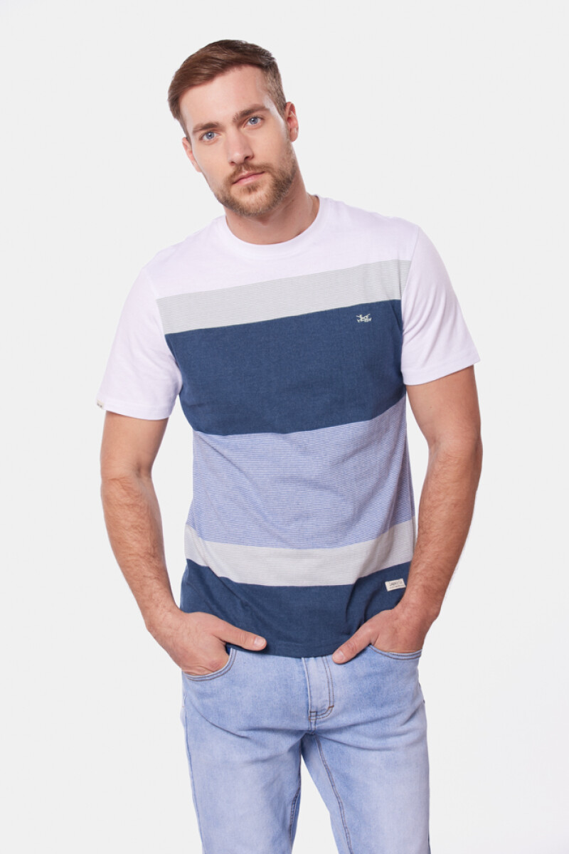 REMERA RAYADA - Marino 