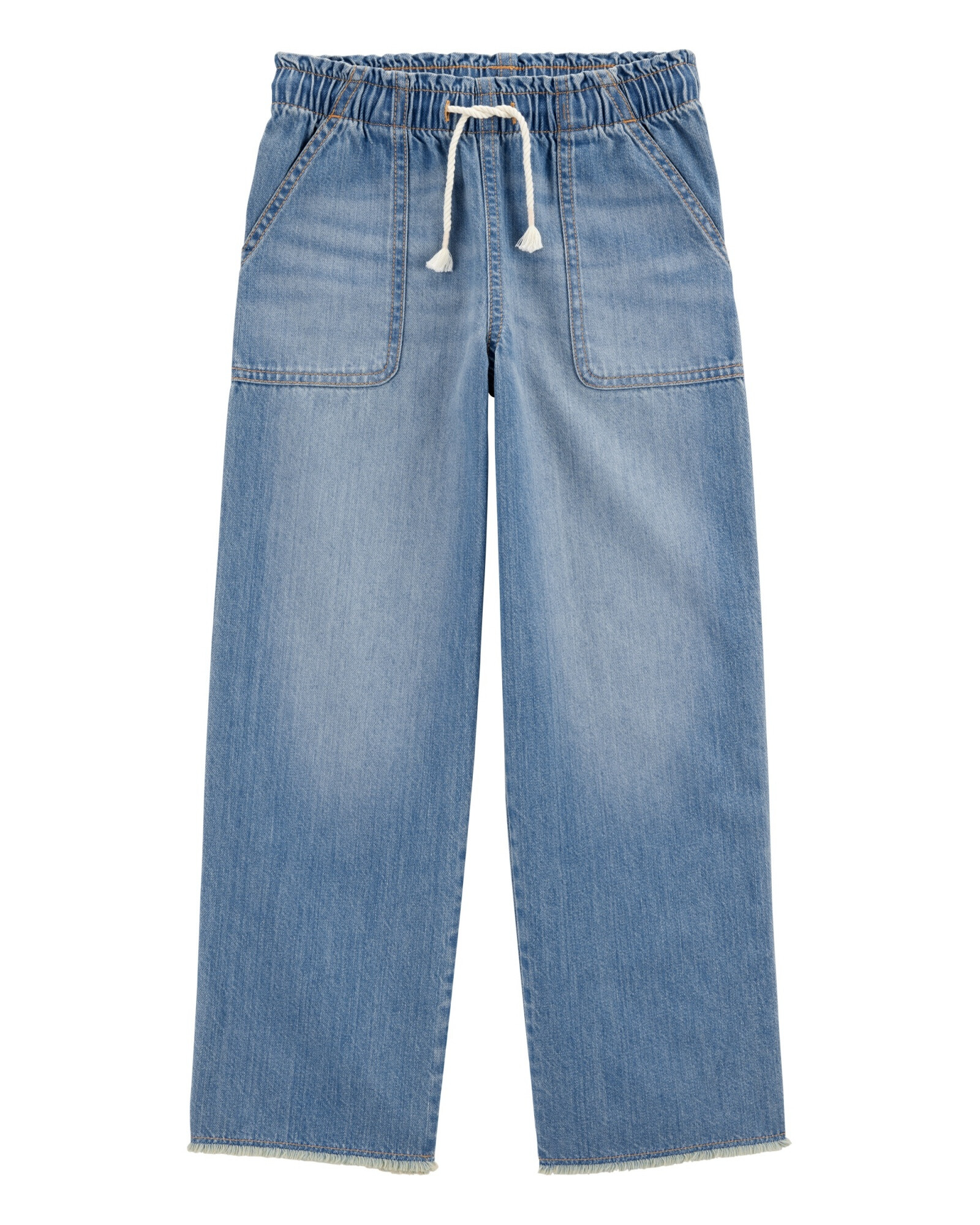 Pantalón jean con pierna ancha Sin color