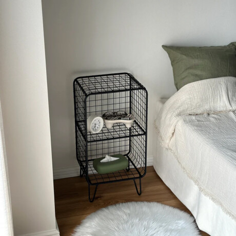 Rack dos estantes vertical Negro