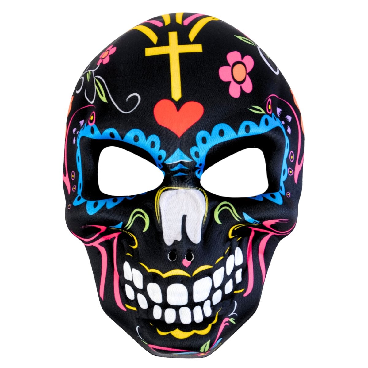 Mascara Halloween, calavera mexicana multicolor 