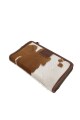 Monedero de piel genuina Marrón claro