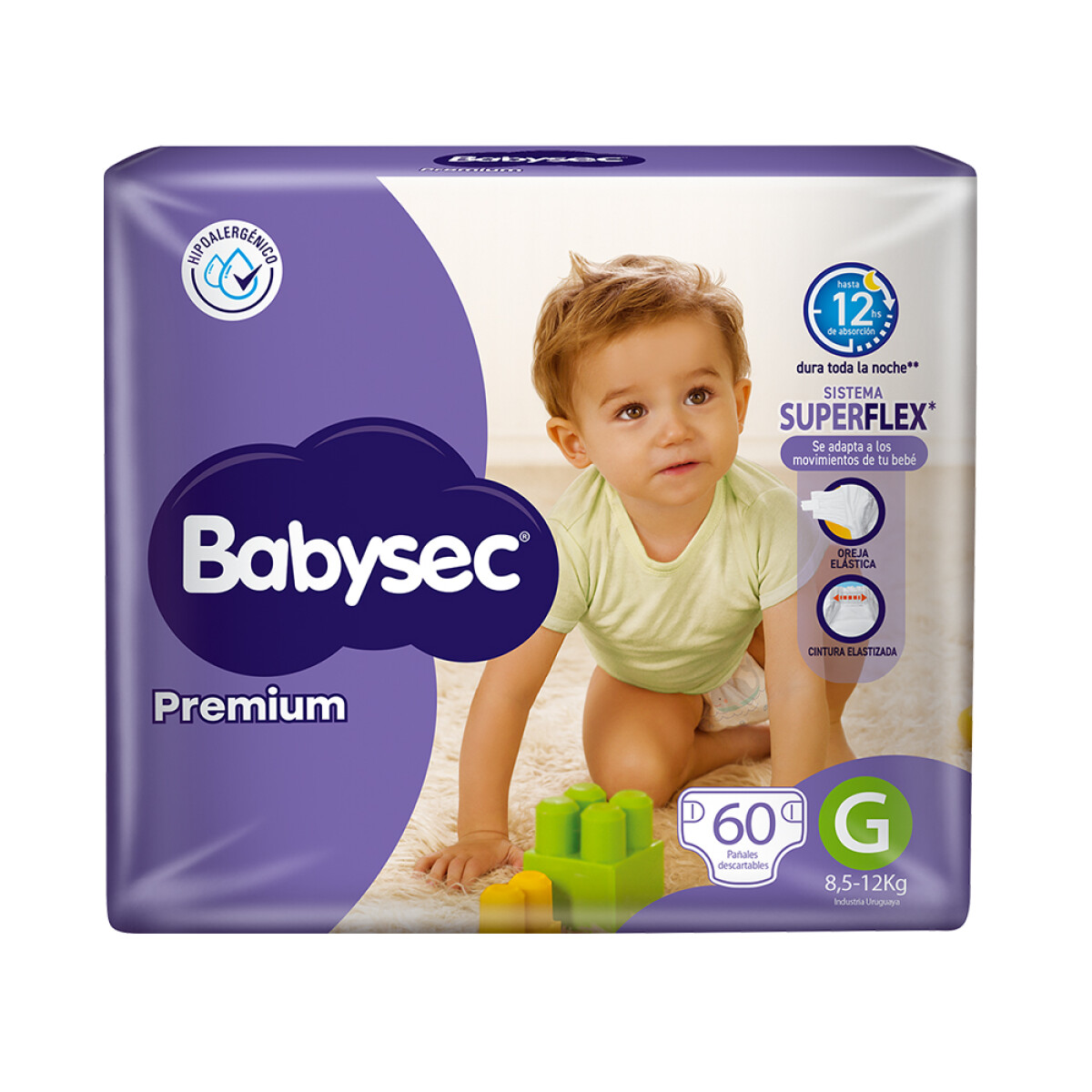 Pañales Babysec Premium Talle G 60 Uds. 