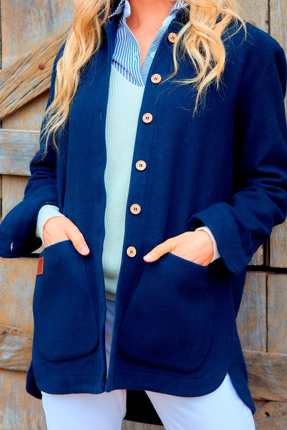 Camisa Leñadora Dama Viento Azul