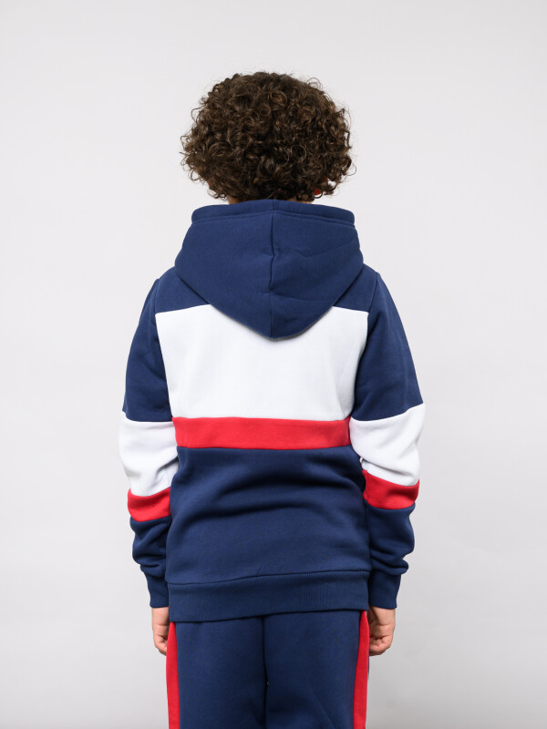 Canguro Hoodie Grav Nacional Junior Azul Marino, Blanco, Rojo