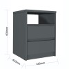 Mesa de Luz 2 Cajones SOUTH Plus Gris