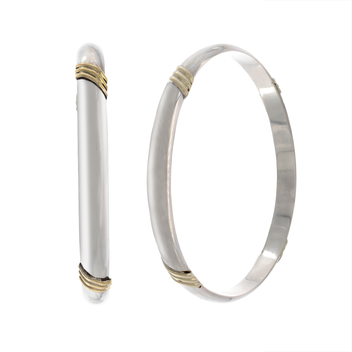 Esclava de plata 925 y double en oro 18 ktes. 
