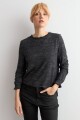 Media polera texturada gris melange