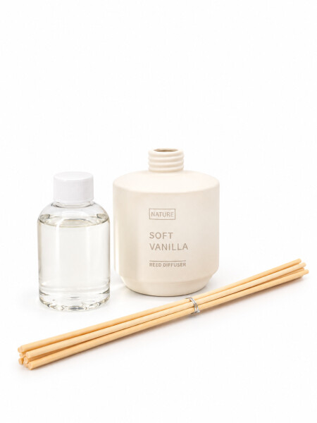 DIFUSOR CERAM CON VARILLAS 100ML VAINILLA AZUL CLARO (V)