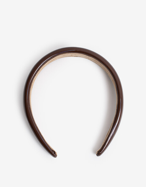 Vinchas Rígidas Liso Vincha Recta De Vinilo. - Marron Chocolate