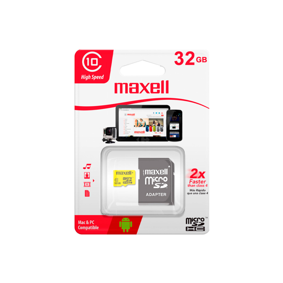 Tarjeta de memoria flash SD Maxell de 32 Gb con adaptador 