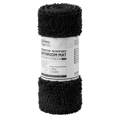 ALFOMBRA NEGRA P/BAÑO 45X75CM Unica