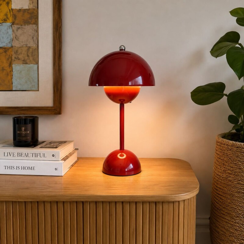 Lámpara de mesa táctil recargable Negro