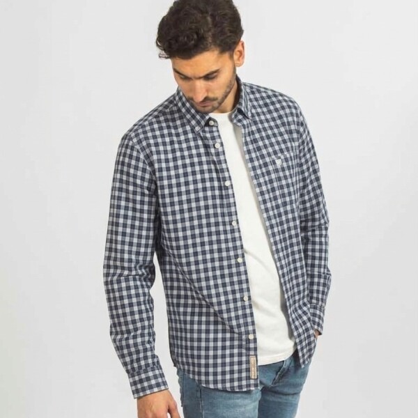 Camisa a Cuadros Gris Medio