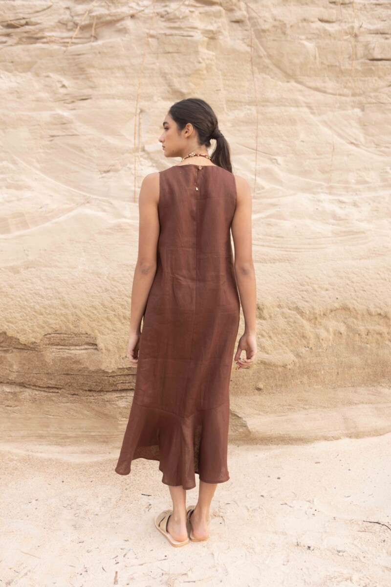VESTIDO FOLK LONG Chocolate