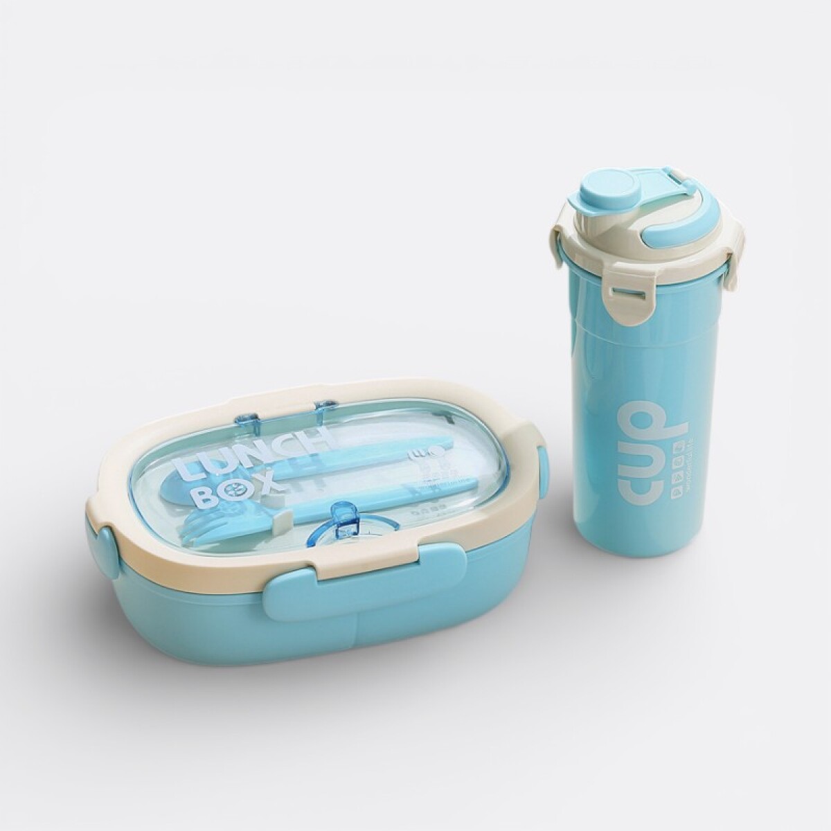 Set De Lonchera Escolar Completo - Celeste 