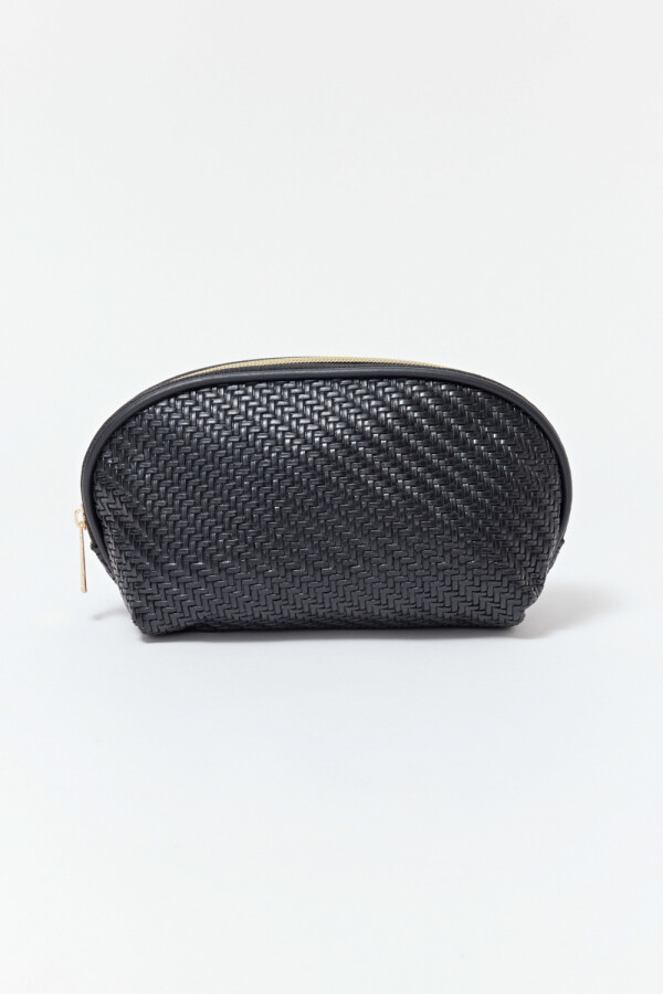 Necessaire Tejido Oval Negro
