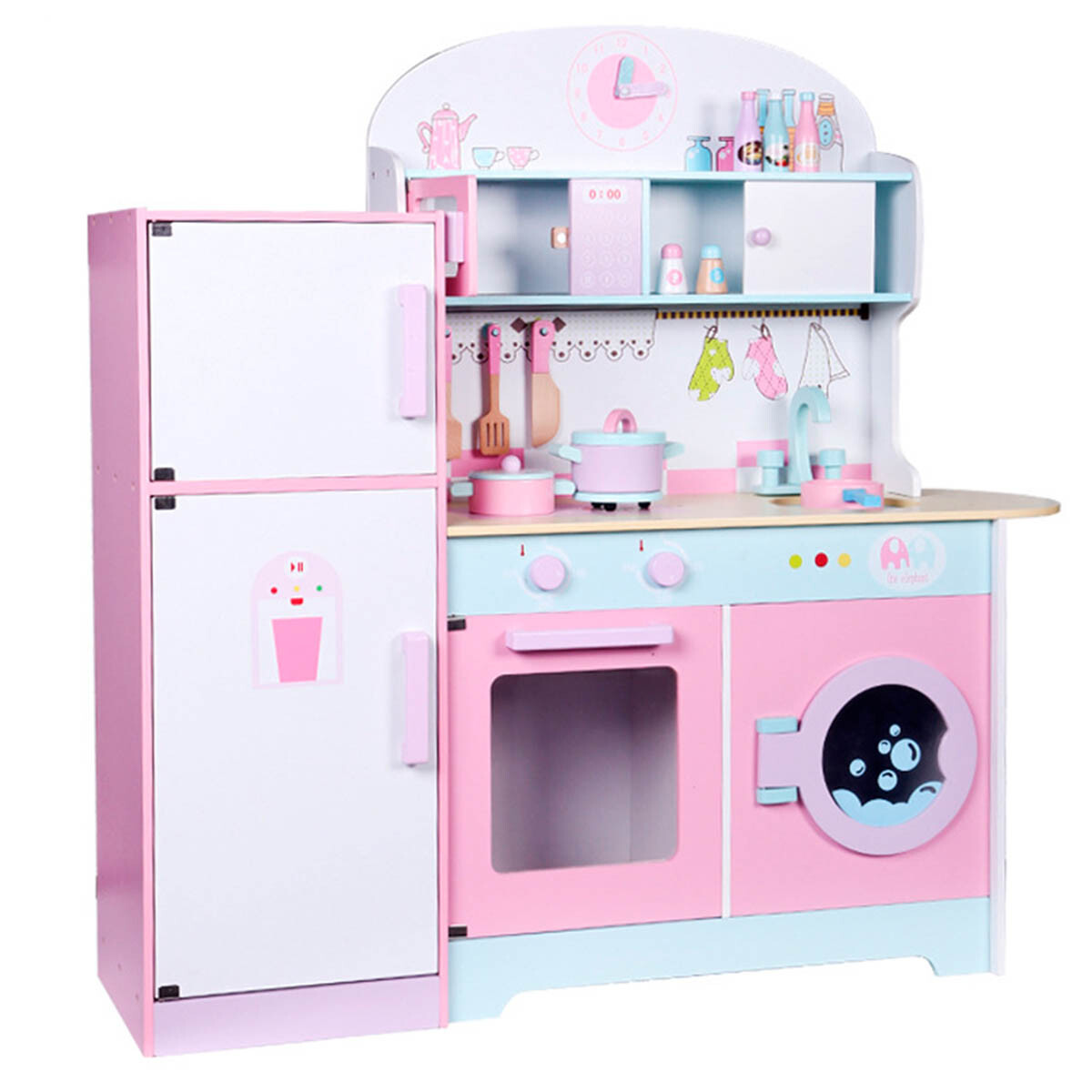 Cocina De Madera Completa Con Heladera Lavarropa Acc - Jug007019 