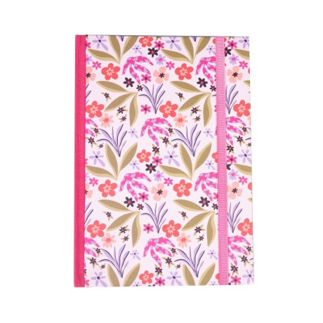 LIBRETA 144 HOJAS PAPEL NARANJA LINO FLORES