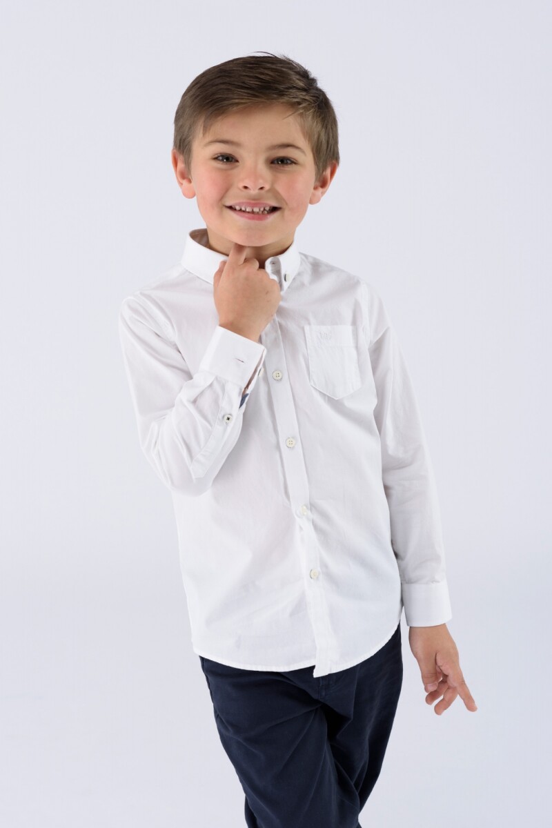 Camisa Lisa M. Larga - Blanco 
