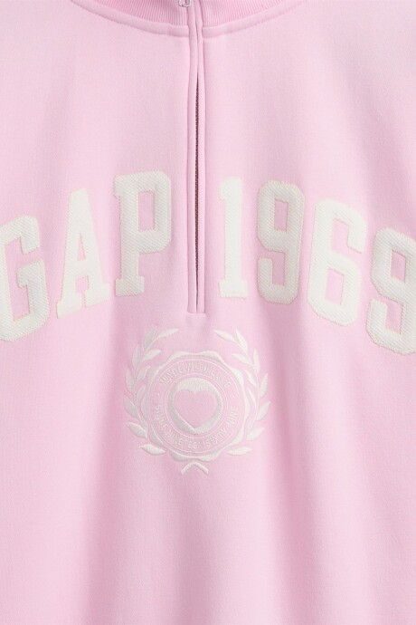 Buzo Deportivo Logo Gap Medio Cierre Mujer Primrose Pink