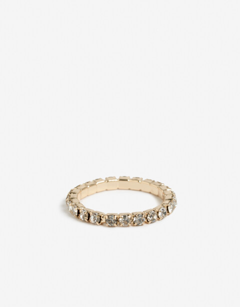 Anillos Medianos y Grandes Strass Anillo Con Strass - Dorado