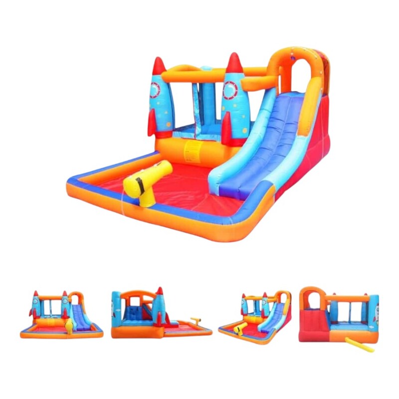 Nave espacial acuática inflable 6 en 1 azul Nave espacial acuática inflable 6 en 1 azul