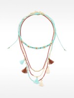 Set De Collares Con Borlas multicolor