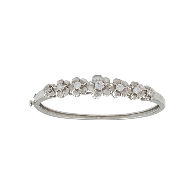 Brazalete Flores-Plata 925-Piedra Zirconia-BR3035 conpiedra
