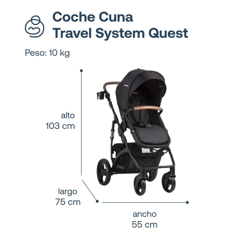 Coche Travel System QUEST LX Bebesit Negro Coche Travel System QUEST LX Bebesit Negro