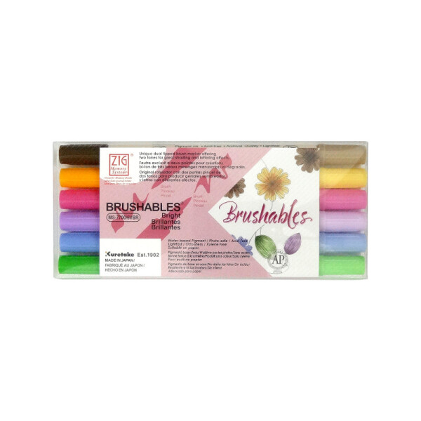 Marcadores Brushable Pastel x 6 - ZIG Pastel N.2