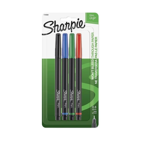 Blister Sharpie Lapiceras 4 Colores Clásicos Ng/az/vd/rj 001